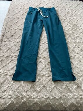 Figs Dark Teal Technical Scrub Straight- Leg Pants. Sz Small Medical Staff